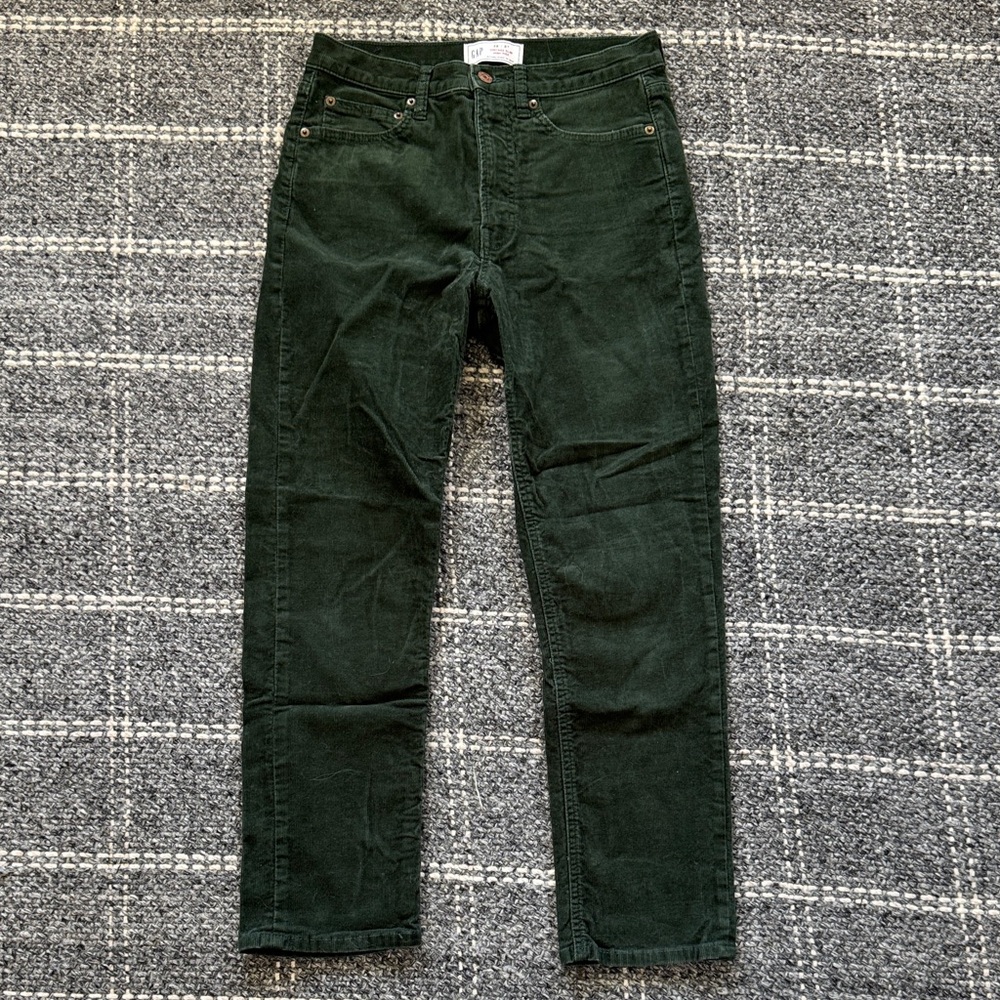 GAP Women's Dark Green Slim Corduroy Pants